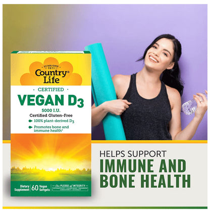 Country Life Vitamin D3 5000IU Vegan Softgel