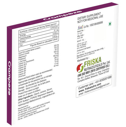 Crampeze Tablet with Calcium, Magnesium, Potassium, L-Carnitine & Multivitamins