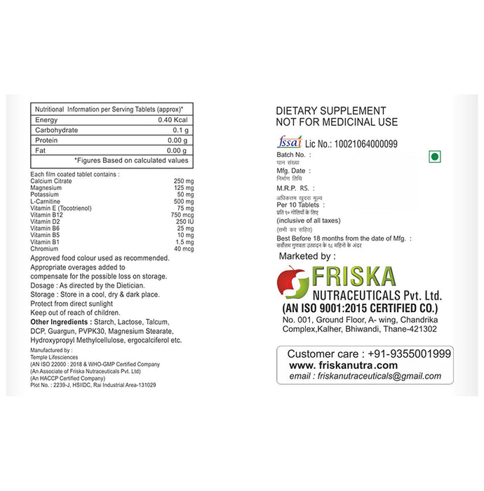 Crampeze Tablet with Calcium, Magnesium, Potassium, L-Carnitine & Multivitamins