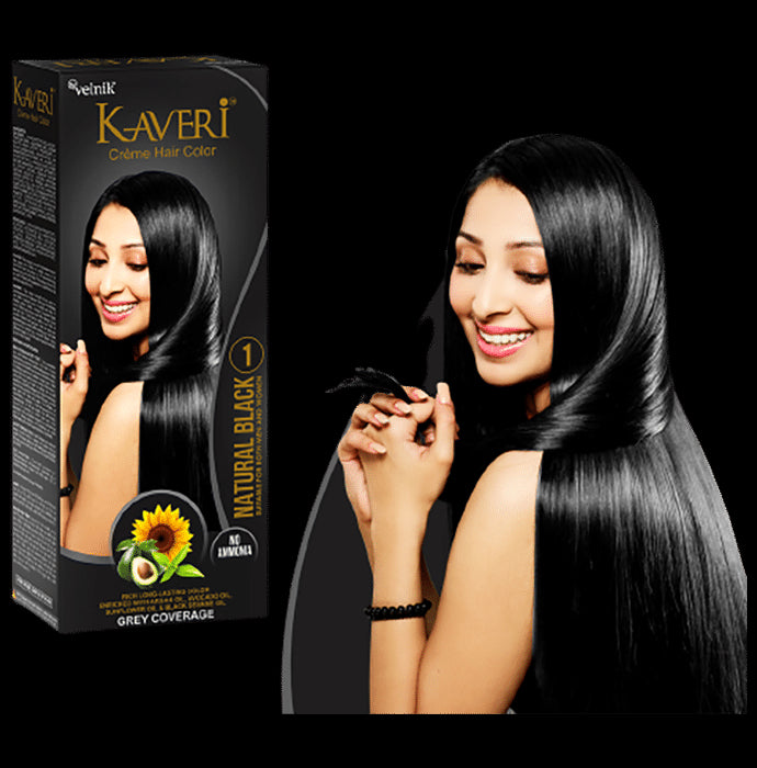 Kaveri Hair Color Cream Natural Black - Classic Derma