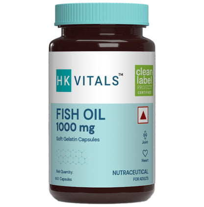Healthkart HK Vitals Fish Oil 1000 mg for Joint & Heart Health | Soft Gelatin Capsule - Classic Derma