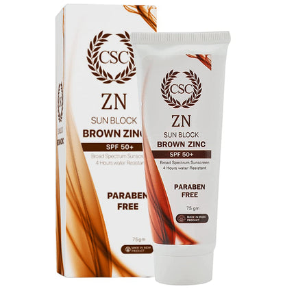 CSC ZN Sun Block Brown Zinc Cream SPF 50+ - Classic Derma