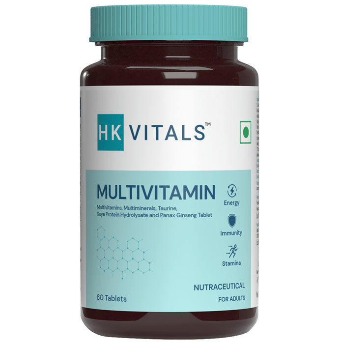 Healthkart HK Vitals Multivitamin with Multimineral, Amino Acids, Taurine & Ginseng Extract | For Energy, Immunity & Stamina | Tablet - Classic Derma