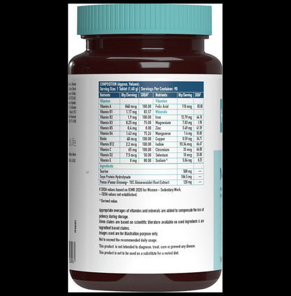 Healthkart HK Vitals Multivitamin with Multimineral, Amino Acids, Taurine & Ginseng Extract | For Energy, Immunity & Stamina | Tablet