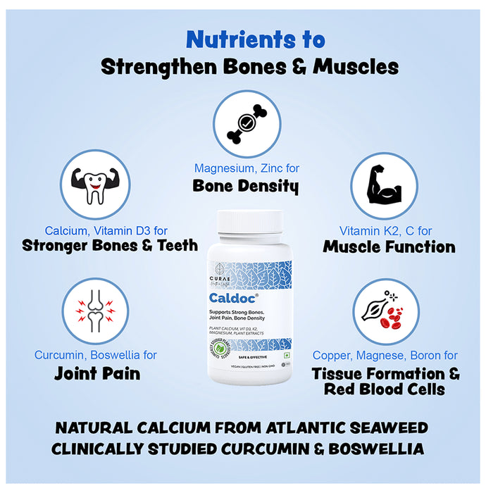 Curae Health & Lifestyle Caldoc Plant Calcium Vitamin D3 Tablet