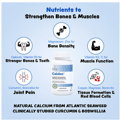 Curae Health & Lifestyle Caldoc Plant Calcium Vitamin D3 Tablet
