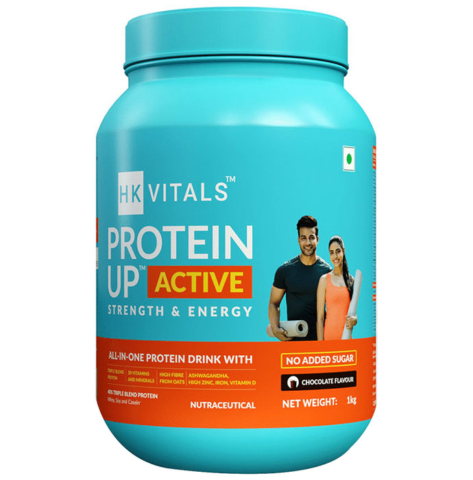 Healthkart HK Vitals Protein Up Active for Strength & Energy | No Added Sugar | Flavour Chocolate - Classic Derma