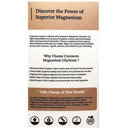 Cureaeon Combo Pack of Magnesium Glycinate Veg Capsule(120) & Magtein Magnesium L-Threonate Veg Capsule(90)