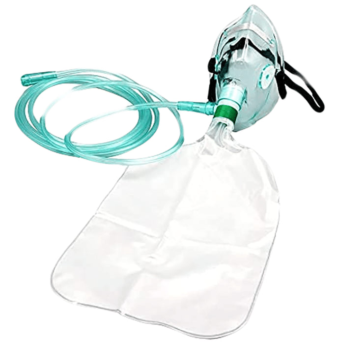 Mowell Non-Rebreathing (NRB) High Oxygen Concentration with Reservoir Bag Face Mask for Adults - Classic Derma