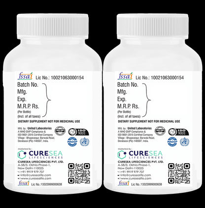 CURESEA Lifesciences Combo Pack of Omega-3 Salmon Fish Oil & Vitamin D3 & K2 MK-7