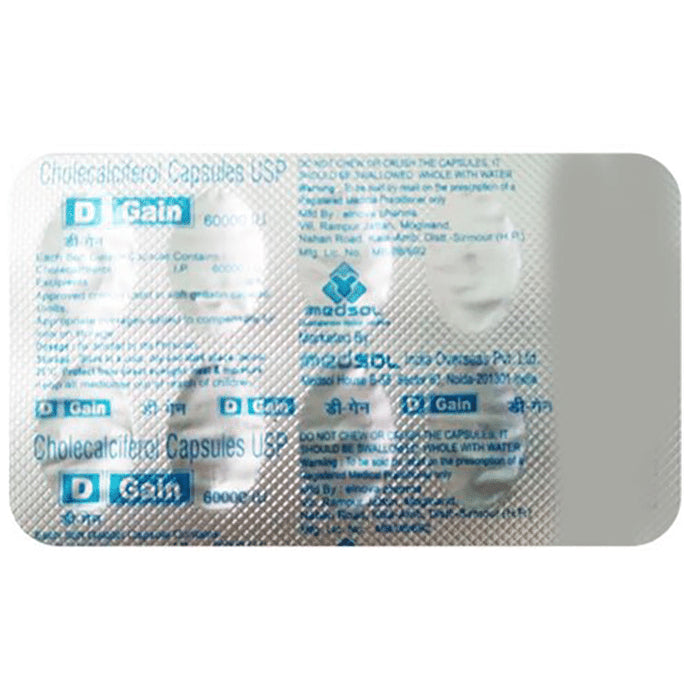 D Gain 60000 IU Capsule | With Vitamin D3 | Nutrition Care Capsule