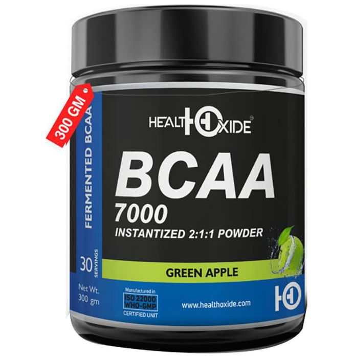 HealthOxide BCAA 7000 Instantized 2:1:1 Powder Green Apple - Classic Derma