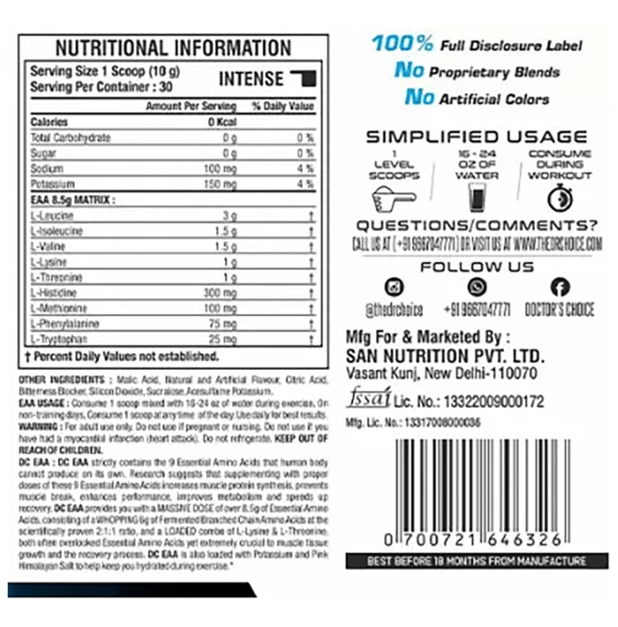 DC Doctor's Choice EAA Essential Amino Acid Kaccha Aam