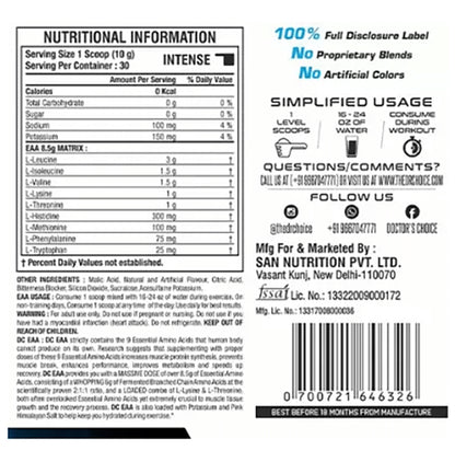 DC Doctor's Choice EAA Essential Amino Acid Litchie Slush