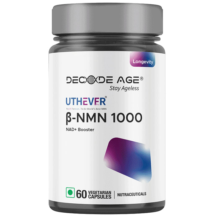 Decode Age NMN Pro Uthever 1000 Vegetarian Capsule , Ultra-Pure, Boost NAD+ , Improve Muscle Strength - Classic Derma