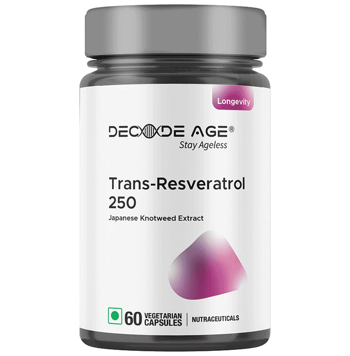 Decode Age Pure Trans Resveratrol 250mg helps in Slow down Ageing and Improve Metabolism - Classic Derma