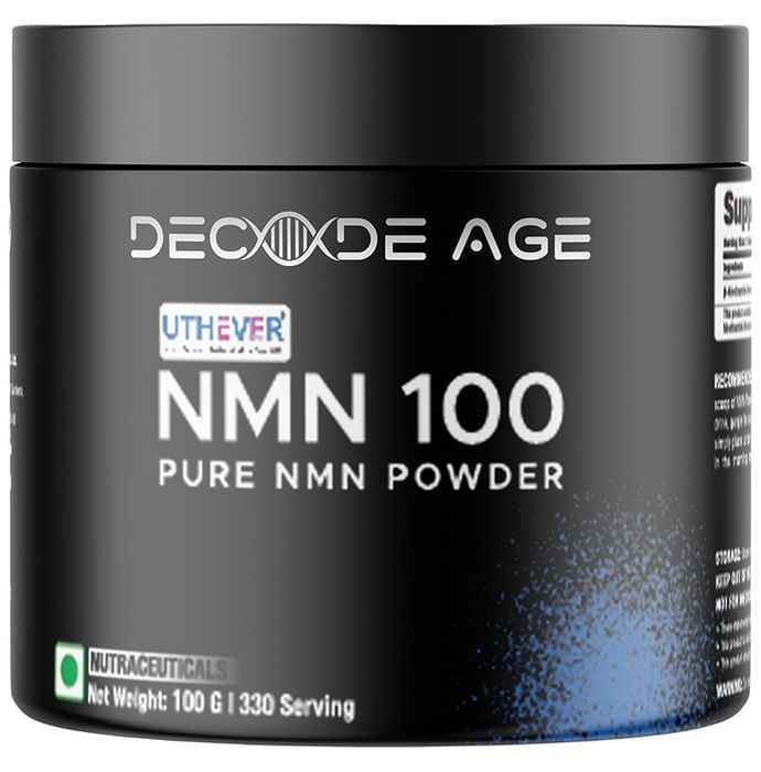Decode Age Uthever NMN 100 - Premium Pure Sublingual NMN Powder for Enhanced Vitality, Cognitive Boost Powder - Classic Derma
