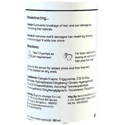 Deconstruct Vitamin C Hair Serum, 1% Vitamin C Complex + 0.2% Vitamin E