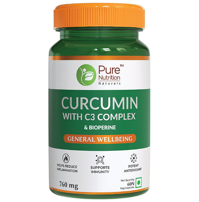 Pure Nutrition Curcumin with C3 Complex Veg Capsule - Classic Derma