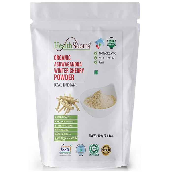 Healthsootra Organic Ashwagandha Winter Cherry Powder - Classic Derma