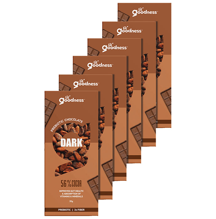 Lil Goodness Prebiotic Chocolate (35gm Each) Dark 56% Cocoa - Classic Derma