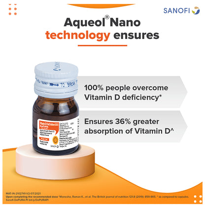 Depura 60000 IU Vitamin D3 Oral Solution | Sugar Free | For Nutritional Support | Bone, Joint & Muscle Care