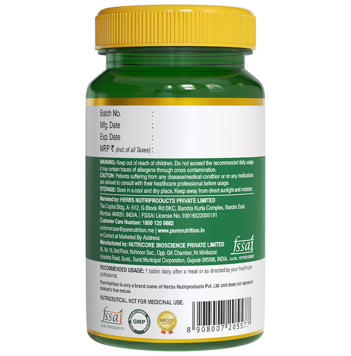 Pure Nutrition Zinc-ZMA with Magnesium & Vitamin B6 for Immunity, Bones & Muscles | Veg Tablet