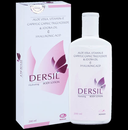 Dersil Hydrating Body Lotion with Aloe Vera, Jojoba Oil, Hyaluronic Acid, Vitamin E & C - Classic Derma