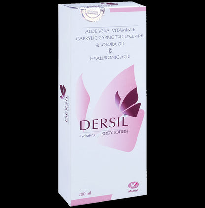 Dersil Hydrating Body Lotion with Aloe Vera, Jojoba Oil, Hyaluronic Acid, Vitamin E & C