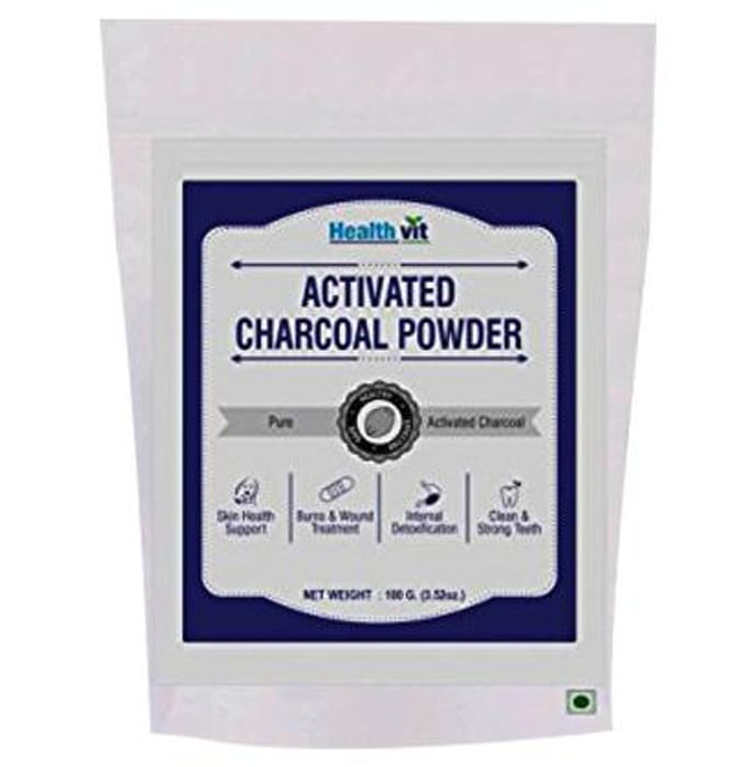 HealthVit Activated Charcoal For Strong Teeth, Skin Health & Detoxification | Powder - Classic Derma