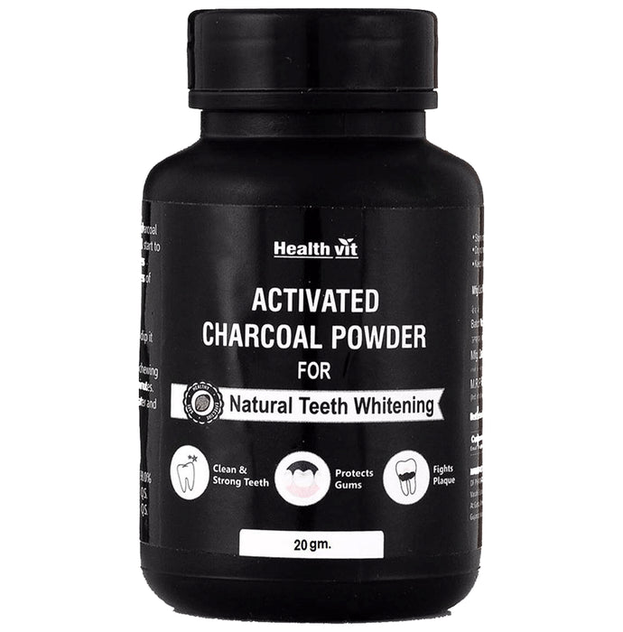 HealthVit Activated Charcoal Powder for Natural Teeth Whitening - Classic Derma