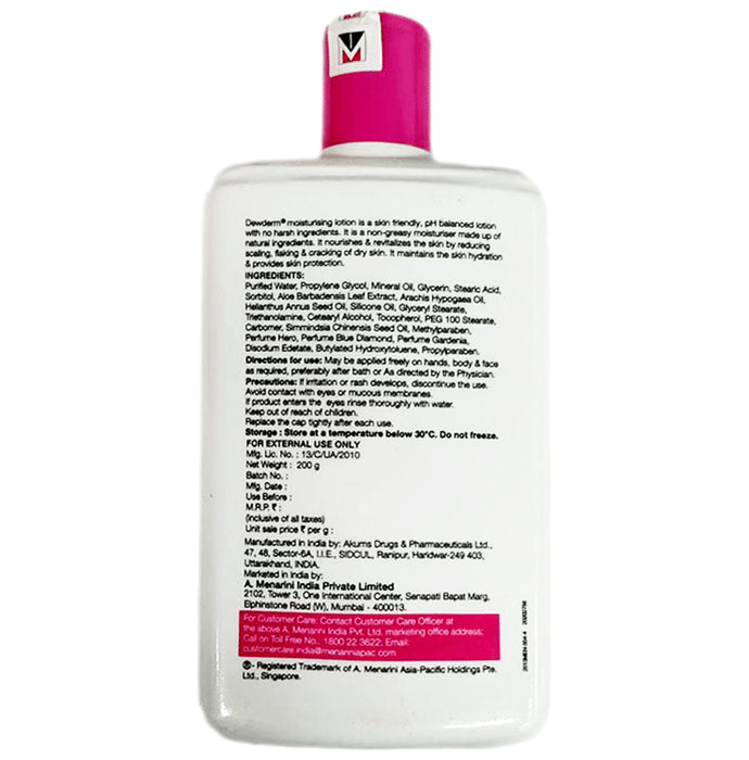 Dewderm Moisturising Lotion with Vitamin E, Aloe Vera & Jojoba Oil | Skin-Friendly & pH-Balanced