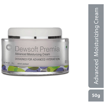 Dewsoft Premia Advanced Moisturising Cream | Non-Comedogenic & Paraben Free Face Care Product | Dermatologically Tested | Derma Care | For Advanced Hydration