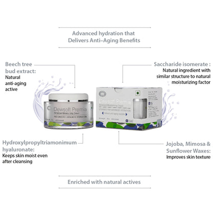Dewsoft Premia Advanced Moisturising Cream | Non-Comedogenic & Paraben Free Face Care Product | Dermatologically Tested | Derma Care | For Advanced Hydration