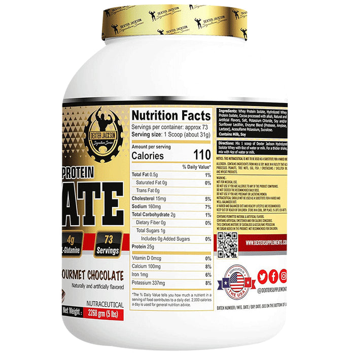 Dexter Jackson Isolate Hydrolyzed Whey Protein Powder Gourmet Chocolate