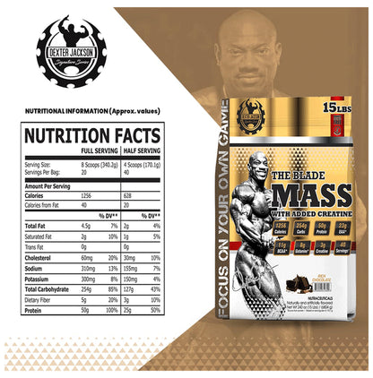 Dexter Jackson The Blade Mass with Added Creatine Powder Rich Chocolate