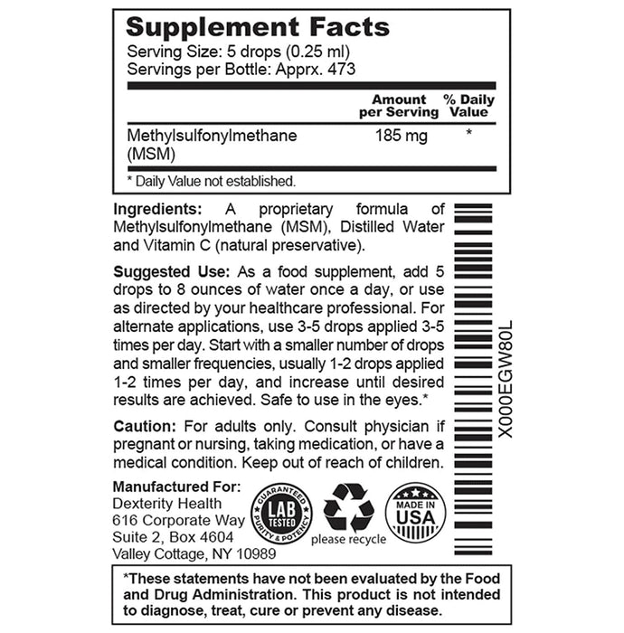 Dexterity Health Liquid MSM Drop