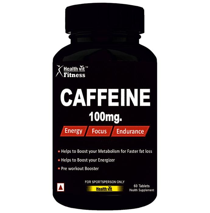 HealthVit Fitness Caffeine for Energy, Metabolism & Endurance | 100mg Tablet - Classic Derma