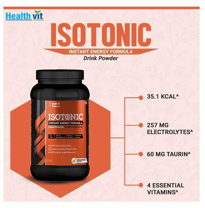 HealthVit Fitness Isotonic Instant Energy Formula Drink Powder Orange