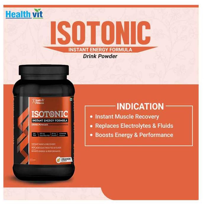 HealthVit Fitness Isotonic Instant Energy Formula Drink Powder Orange