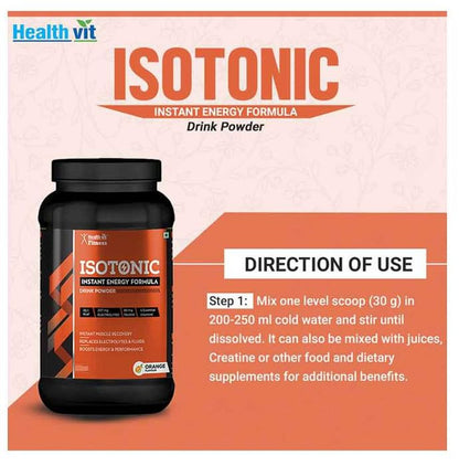 HealthVit Fitness Isotonic Instant Energy Formula Drink Powder Orange