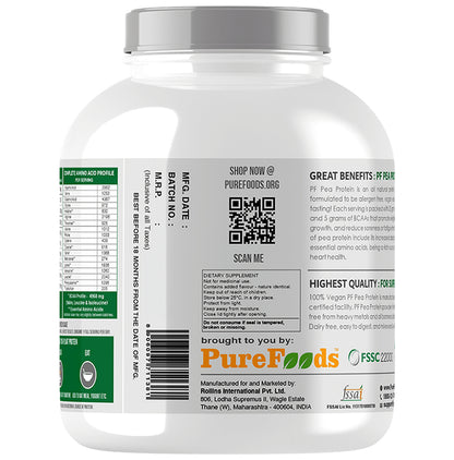 PureFoods PF Pea Protein Isolate Banana