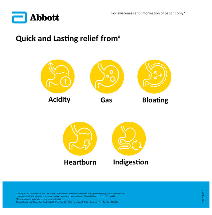 Digene Antacid Antigas Tablet | For Acidity, Gas & Stomach Care | Flavour Mixed Fruit