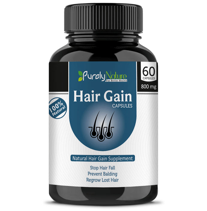 Purely Nature Hair Gain 800mg Capsule - Classic Derma