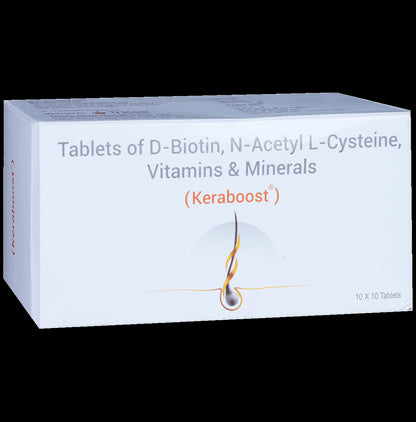 Keraboost Tablet with D-Biotin, N-Acetyl-L-Cysteine, Vitamins & Minerals