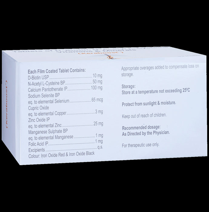 Keraboost Tablet with D-Biotin, N-Acetyl-L-Cysteine, Vitamins & Minerals