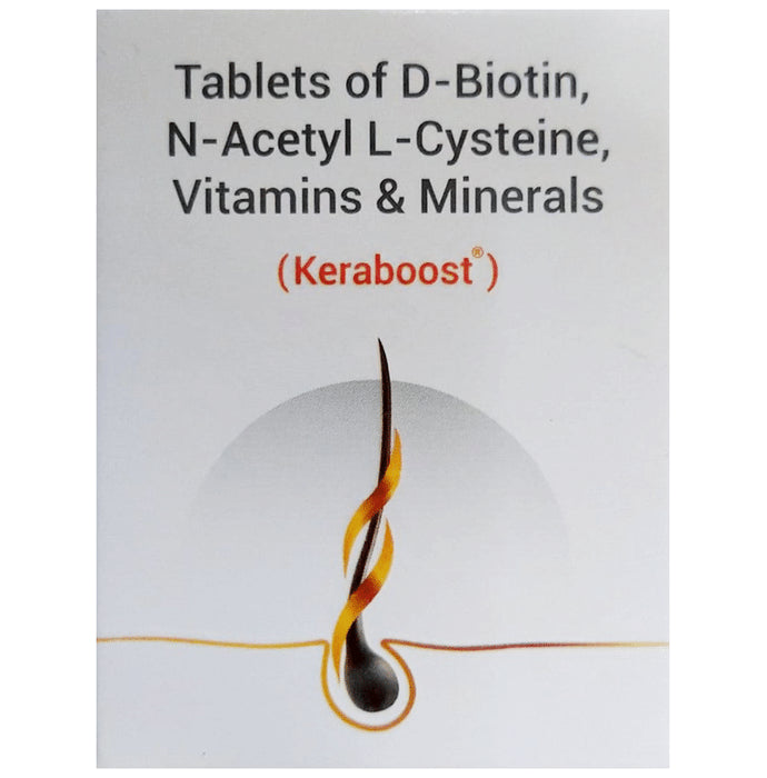 Keraboost Tablet with D-Biotin, N-Acetyl-L-Cysteine, Vitamins & Minerals - Classic Derma