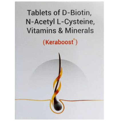 Keraboost Tablet with D-Biotin, N-Acetyl-L-Cysteine, Vitamins & Minerals - Classic Derma