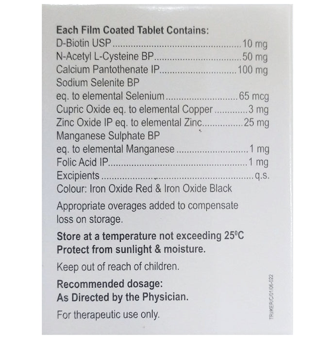 Keraboost Tablet with D-Biotin, N-Acetyl-L-Cysteine, Vitamins & Minerals