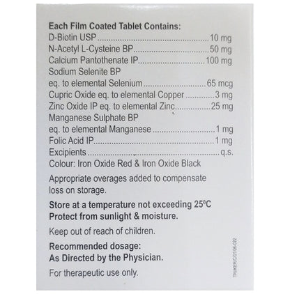 Keraboost Tablet with D-Biotin, N-Acetyl-L-Cysteine, Vitamins & Minerals